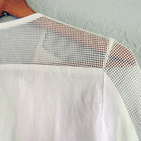 Lefranc Ferrant designer white zip front lightweight line blend jacket top M / L - Picture 4 of 8